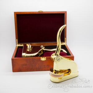 Sello en seco Palanca profesional 50 mm dorada